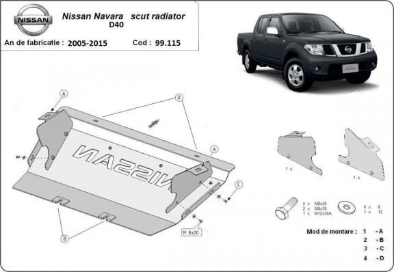 Radiator Beschermplaat voor Nissan Navara D40