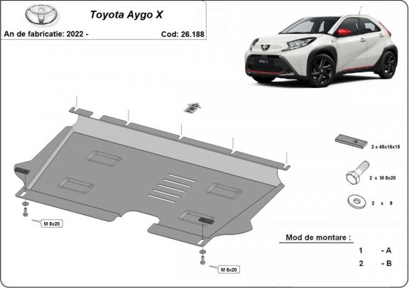 Motor en Versnellingsbak Beschermplaat voor Toyota Aygo X