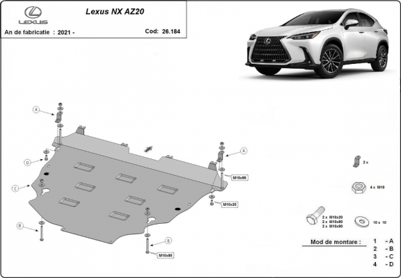 Motor Beschermplaat voor Lexus NX AZ20