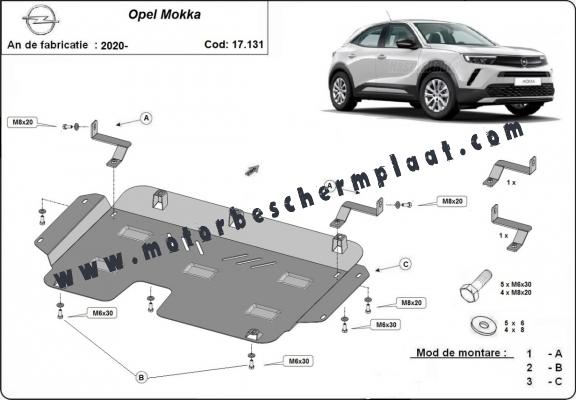 Motor en Versnellingsbak Beschermplaat voor Opel Mokka B