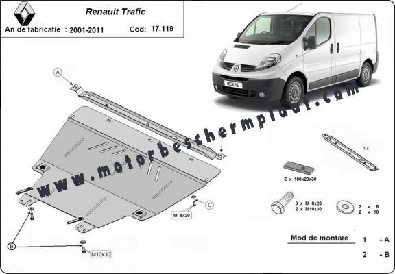Motor, Versnellingsbak en Radiator Beschermplaat voor Renault Trafic 2