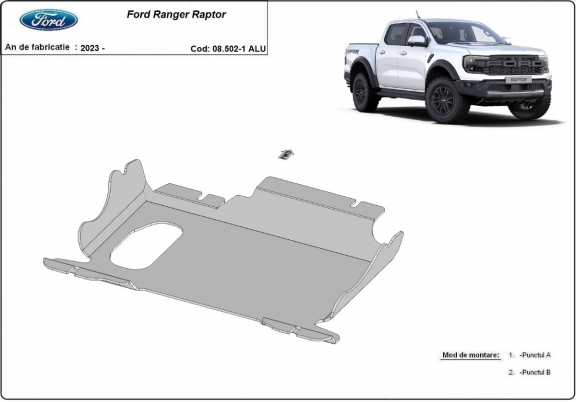 Motor, Versnellingsbak  aluminium Beschermplaat voor Ford Ranger Raptor