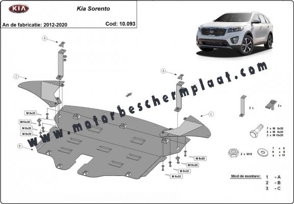 Motor en Versnellingsbak Beschermplaat voor Kia Sorento UM