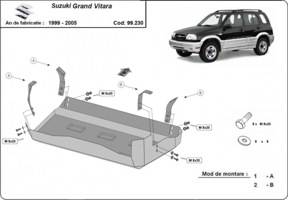 Brandstoftank Beschermplaat voor Suzuki Grand Vitara