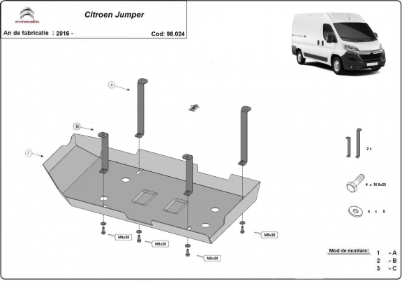 AdBlue tank Beschermplaat voor Citroen Jumper