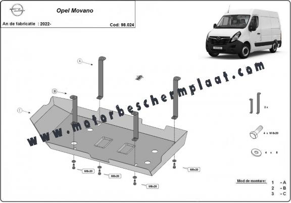AdBlue tank Beschermplaat voor Opel Movano C 