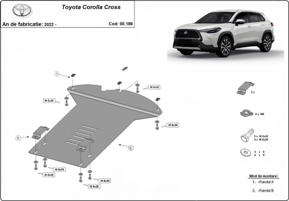 Katalysator/cat lock Beschermplaat voor Toyota Corolla Cross