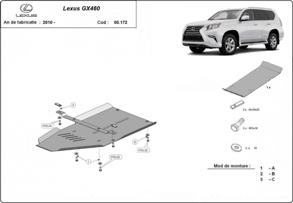 Versnellingsbak Beschermplaat voor Lexus GX460