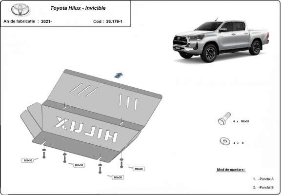 Radiator aluminium  Beschermplaat voor Toyota Hilux Invincible