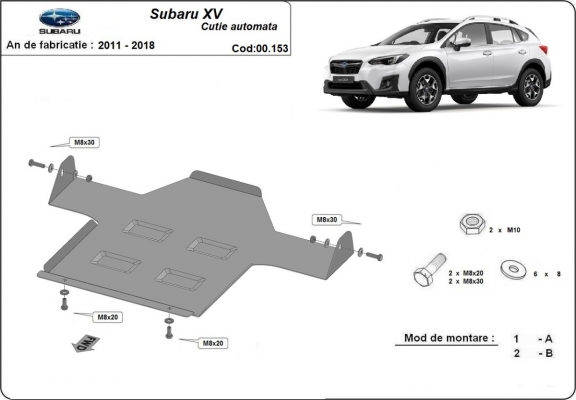 Versnellingsbak Beschermplaat voor  Subaru XV - automatische versnellingsbak 