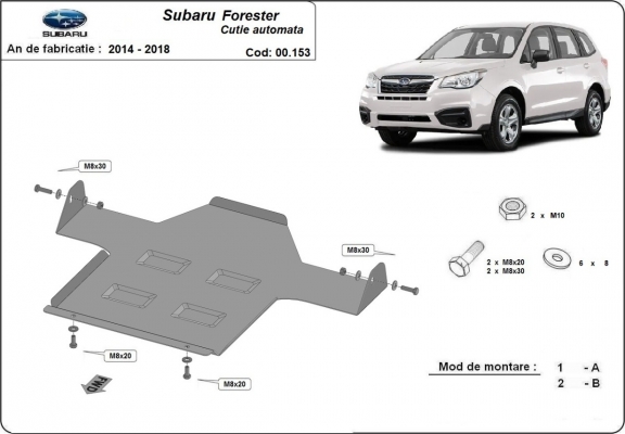 Versnellingsbak Beschermplaat voor - automatische versnellingsbak Subaru Forester 4