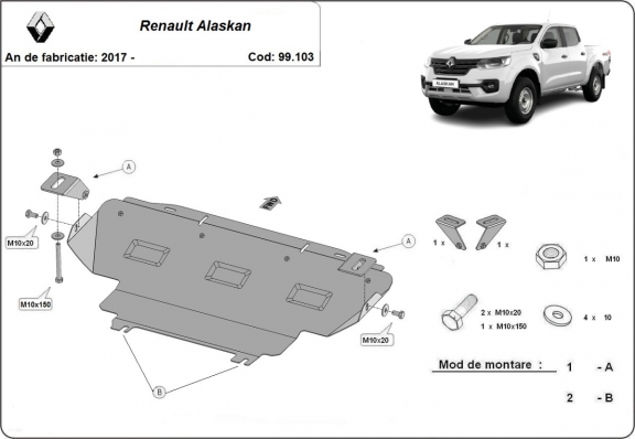 Radiator Beschermplaat voor Renault Alaskan