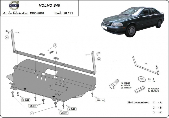 Motor en Versnellingsbak Beschermplaat voor Volvo S40