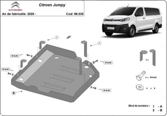 AdBlue tank Beschermplaat voor Citroen Jumpy