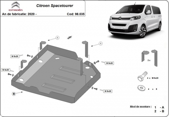 AdBlue tank Beschermplaat voor Citroen Spacetourer