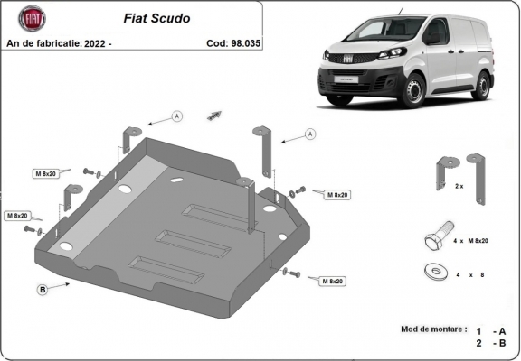 AdBlue tank Beschermplaat voor Fiat Scudo