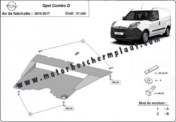 Motor, Versnellingsbak en Radiator Beschermplaat voor Opel Combo D 