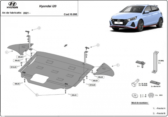 Motor, Versnellingsbak en Radiator Beschermplaat voor Hyundai i20