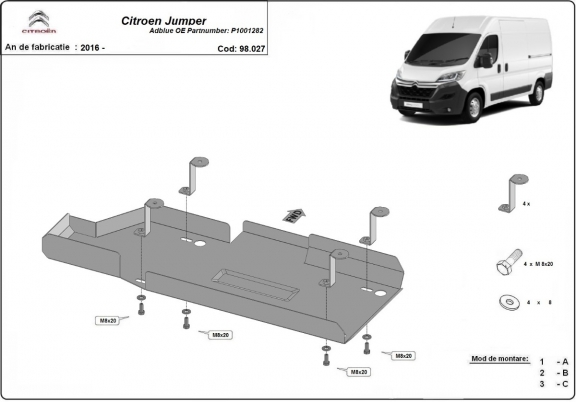 AdBlue tank Beschermplaat voor Citroen Jumper