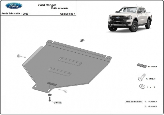 Automatisch Versnellingsbak Beschermplaat voor Ford Ranger