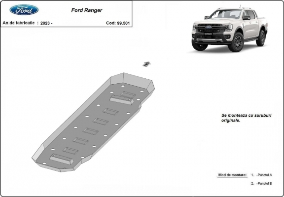 Brandstoftank Beschermplaat voor Ford Ranger