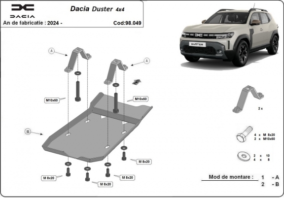 Differentieel Beschermplaat - voor Dacia Duster 4x4