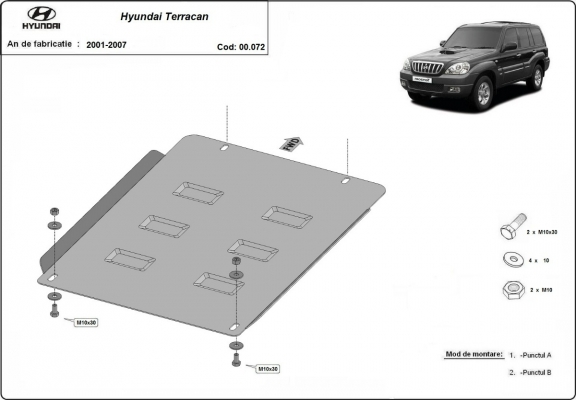 Versnellingsbak Beschermplaat voor Hyundai Terracan
