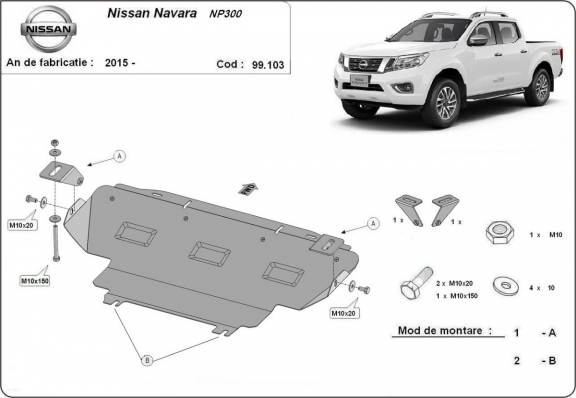 Radiator Beschermplaat voor Nissan Navara NP300 - D23