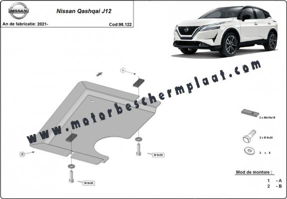 Differentieel Beschermplaat - voor Nissan Qashqai J12