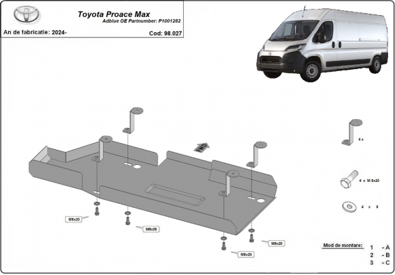 AdBlue tank Beschermplaat voor Toyota Proace Max - P1001282