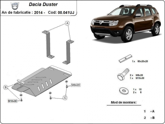 Differentieel Beschermplaat voor Dacia Duster 4x4