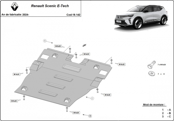 Motor, Versnellingsbak en Radiator Beschermplaat voor Renault Scenic E-Tech