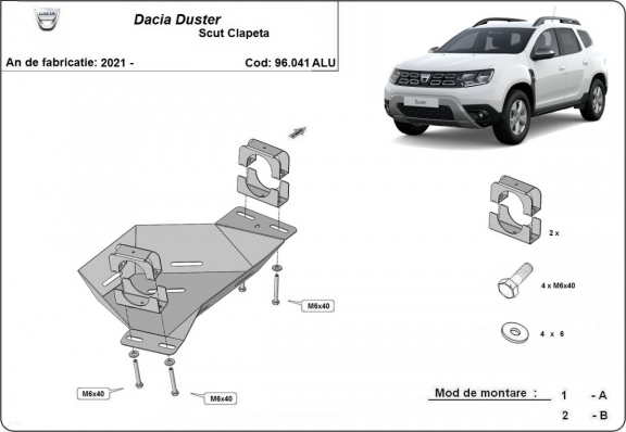Aluminium EGR-klep Beschermplaat voor Dacia Duster 