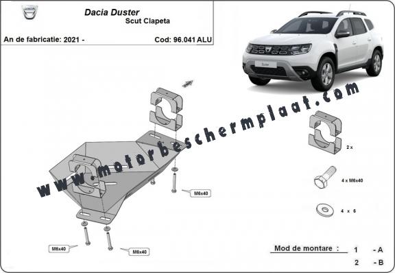 Aluminium EGR-klep Beschermplaat voor Dacia Duster 