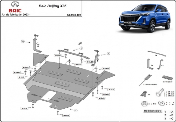 Motor Beschermplaat voor Baic Beijing X35
