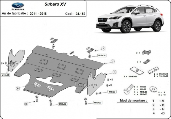 Motor en Versnellingsbak Beschermplaat voor Subaru XV