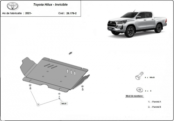 Motor  Beschermplaat voor Toyota Hilux Invincible