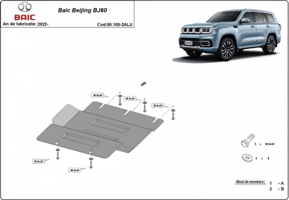 Overdracht geval aluminium Beschermplaat voor Baic Beijing BJ60