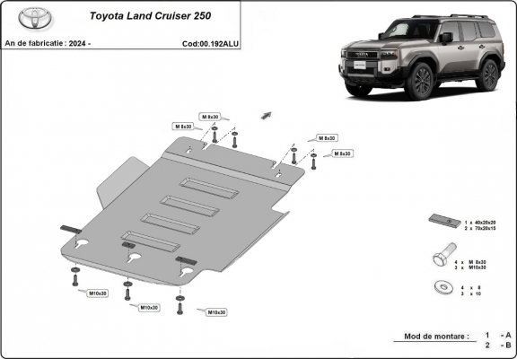 Aluminium Versnellingsbak Beschermplaat voor Toyota Land Cruiser 250