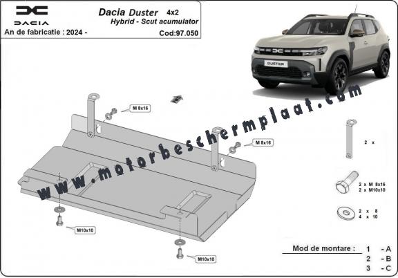 Stalen accubescherming voor Dacia Duster Hybrid