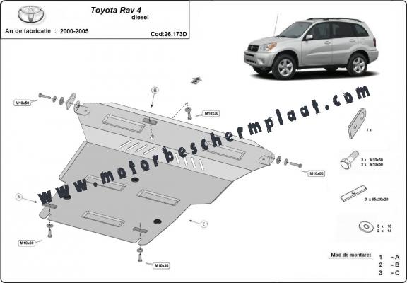 Motor en Versnellingsbak Beschermplaat voor Toyota Rav4 Diesel