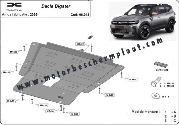 Motor en Versnellingsbak Beschermplaat voor Dacia Bigster - 4x4 + 4x2