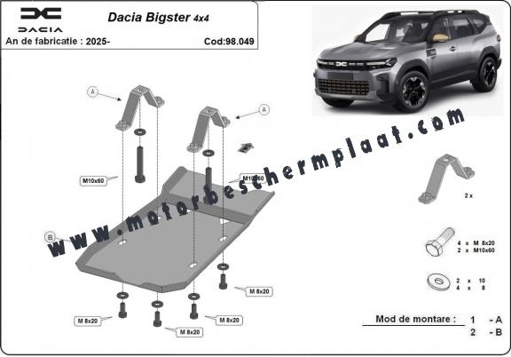 Differentieel Beschermplaat - voor Dacia Bigster 4x4