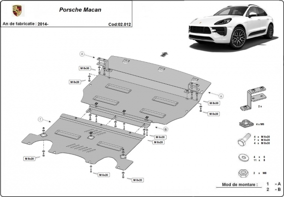 Motor en Radiator Beschermplaat voorPorsche Macan