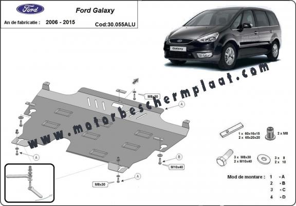 Aluminium Motor, Versnellingsbak en Radiator Beschermplaat voor Ford Galaxy 2