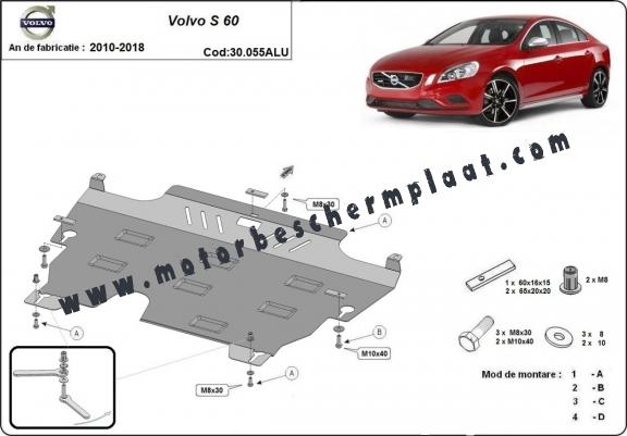 Aluminium Motor, Versnellingsbak en Radiator Beschermplaat voor Volvo S60