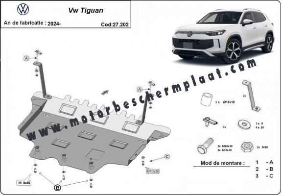 Motor, Versnellingsbak en Radiator Beschermplaat voor Volkswagen Tiguan