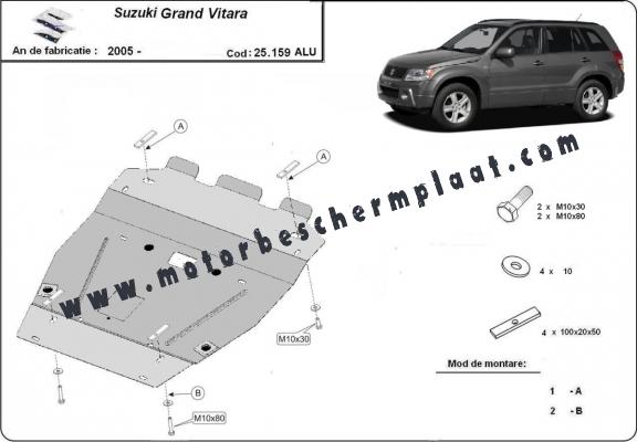 Aluminium Motor en Radiator Beschermplaat voor Suzuki Grand Vitara 2