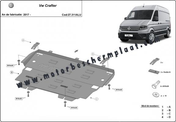 Aluminium Motor, Versnellingsbak en Radiator Beschermplaat voor Vw Crafter