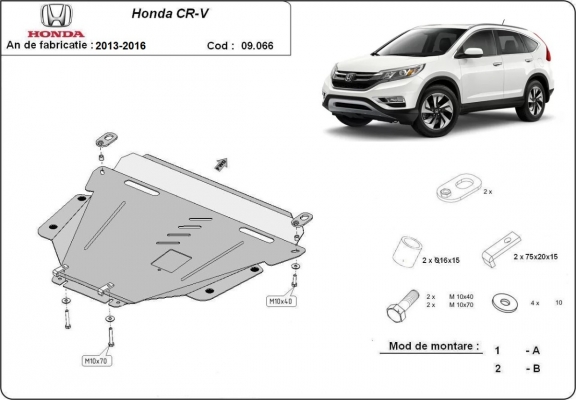 Motor, Versnellingsbak en Radiator Beschermplaat voor Honda CR-V Gen 4